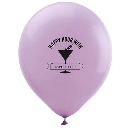 Happy Hour Martini Latex Balloons